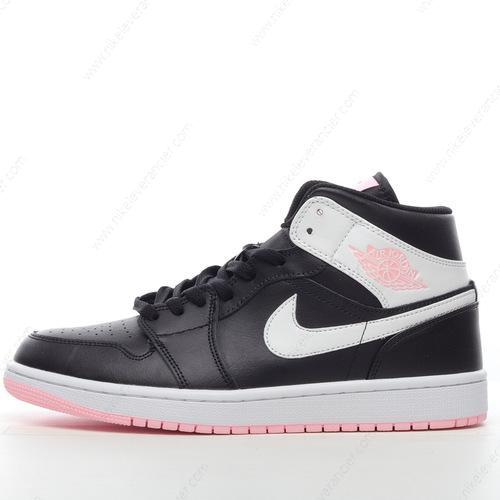 Goedkoop Nike Air Jordan 1 Mid ‘Zwart Wit Roze’ Schoenen 555112-061